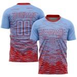 Jersey Fußball Rot Licht Uniform Custom Blau Sublimation Jersey Fußball Rot Licht Uniform Custom Blau Sublimation