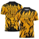 Schwarze Uniform Gold Fußball Sublimation Jersey Custom Schwarze Uniform Gold Fußball Sublimation Jersey Custom