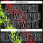 Jersey Sublimation Splatter Art Schwarz Uniform Tropfend Grün Rot-Neon Fußball Custom Jersey Sublimation Splatter Art Schwarz Uniform Tropfend Grün Rot-Neon Fußball Custom