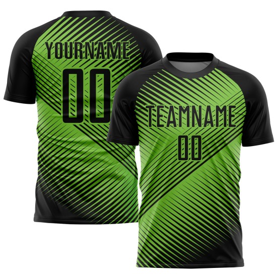 Grün Schwarz Sublimation Uniform Neon Custom Fußball Trikot