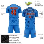 Blaues Pulver Benutzerdefinierte Sublimation Fußballtrikot Uniform Orange-Navy Blaues Pulver Benutzerdefinierte Sublimation Fußballtrikot Uniform Orange-Navy
