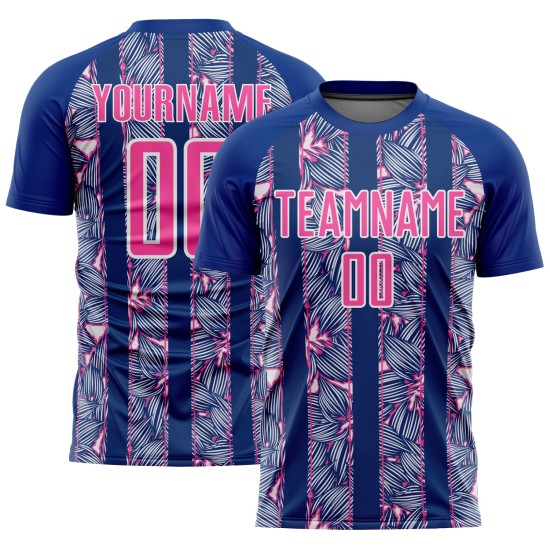 Royal Flowers Pink-Weiß Sublimation Uniform Fußballtrikot Custom Royal Flowers Pink-Weiß Sublimation Uniform Fußballtrikot Custom