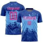 Rosa-Hellblau Fußballuniform Royal Sublimation Jersey Custom Rosa-Hellblau Fußballuniform Royal Sublimation Jersey Custom