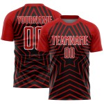 Stars Soccer Schwarz Sublimation Trikot Uniform Rot-Weiß Custom Stars Soccer Schwarz Sublimation Trikot Uniform Rot-Weiß Custom