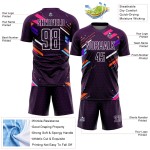 Fußball Sublimation Lila Weiß Uniform Jersey Linien Benutzerdefinierte Fußball Sublimation Lila Weiß Uniform Jersey Linien Benutzerdefinierte