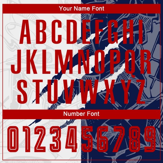 Jersey Sublimation Muster Graffiti Scratch Custom Uniform Fußball Rot-Marine