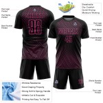 Jersey Custom Schwarz Fußball Uniform Rosa Geometrische Sublimation Linien Jersey Custom Schwarz Fußball Uniform Rosa Geometrische Sublimation Linien