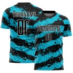 Sublimation Splash Uniform Lakes Blau-Weiß Custom Jersey Schwarz Fußball Sublimation Splash Uniform Lakes Blau-Weiß Custom Jersey Schwarz Fußball