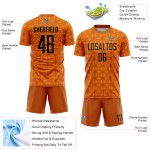 Benutzerdefinierte Black-Bay Orange Sublimation geometrische Jersey Fußball Orange Formen Texas Uniform Benutzerdefinierte Black-Bay Orange Sublimation geometrische Jersey Fußball Orange Formen Texas Uniform