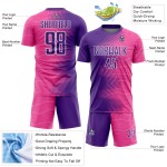 Uniform Rosa Sublimation Fußball Jersey Custom Gradient Lila-Weiß Pfeil Uniform Rosa Sublimation Fußball Jersey Custom Gradient Lila-Weiß Pfeil