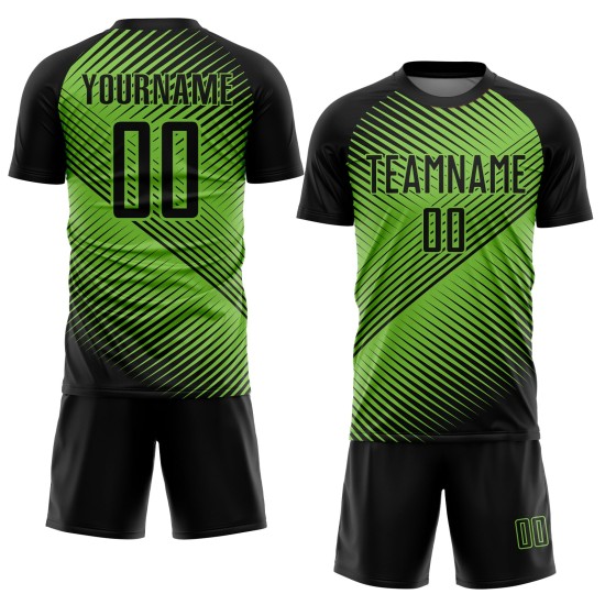 Grün Schwarz Sublimation Uniform Neon Custom Fußball Trikot