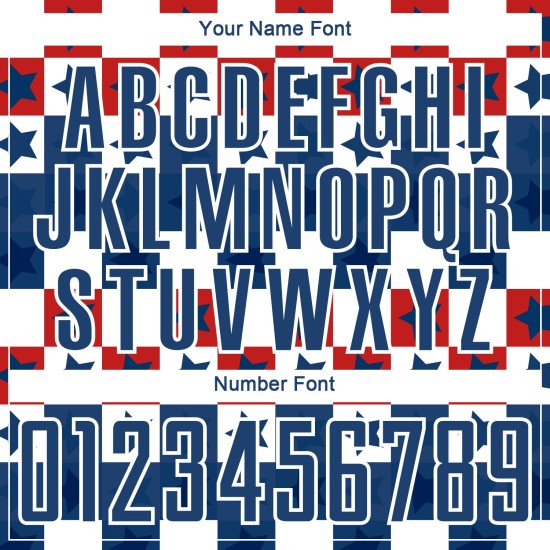Uniform Rot-Weiß Custom Jersey Royal Soccer Sublimation Quadrate Sterne Und Uniform Rot-Weiß Custom Jersey Royal Soccer Sublimation Quadrate Sterne Und
