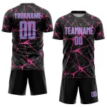 Jersey Custom Uniform Blau-Rosa Schwarz Licht Sublimation Fußball Jersey Custom Uniform Blau-Rosa Schwarz Licht Sublimation Fußball