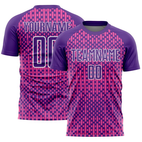 Fußball Formen Sublimation Uniform Custom Lila Rosa-Weiß Abstrakte Jersey Fußball Formen Sublimation Uniform Custom Lila Rosa-Weiß Abstrakte Jersey