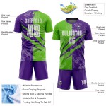 Scratch Grün-Lila Jersey Aurora Muster Sublimation Graffiti Uniform Custom Fußball Scratch Grün-Lila Jersey Aurora Muster Sublimation Graffiti Uniform Custom Fußball