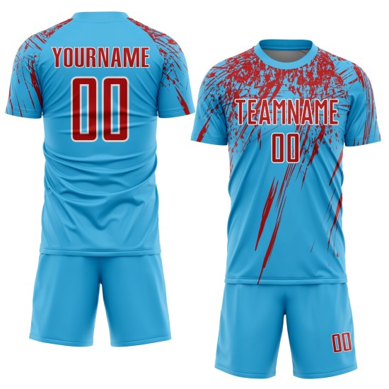 Rot-Weiß Fußball Blau Custom Uniform Sublimation Sky Jersey Rot-Weiß Fußball Blau Custom Uniform Sublimation Sky Jersey