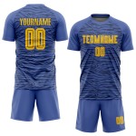 Fußball Custom Gold-Schwarz Drittes Blaues Trikot Uniform Sublimation Licht Fußball Custom Gold-Schwarz Drittes Blaues Trikot Uniform Sublimation Licht