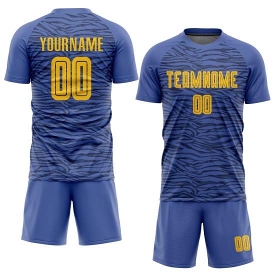 Fußball Custom Gold-Schwarz Drittes Blaues Trikot Uniform Sublimation Licht Fußball Custom Gold-Schwarz Drittes Blaues Trikot Uniform Sublimation Licht