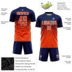Navy Sublimation Jersey Uniform Custom Orange-Weiß Fußball