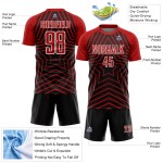 Stars Soccer Schwarz Sublimation Trikot Uniform Rot-Weiß Custom Stars Soccer Schwarz Sublimation Trikot Uniform Rot-Weiß Custom