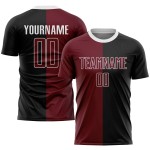 Uniform Jersey Custom Fashion Sublimation Fußball Crimson-Weiß Split Schwarz Uniform Jersey Custom Fashion Sublimation Fußball Crimson-Weiß Split Schwarz