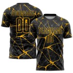 Uniform Schwarz Gelb Sublimation Jersey Fußball Custom Uniform Schwarz Gelb Sublimation Jersey Fußball Custom