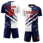 Jersey Sublimation Muster Graffiti Scratch Custom Uniform Fußball Rot-Marine