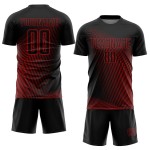 Rot Sublimation Jersey Custom Uniform Schwarz Linien Fußball Rot Sublimation Jersey Custom Uniform Schwarz Linien Fußball