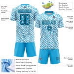 Schwarz-Weiß Uniform Fußball Haut Blau Himmel Sublimation Schlange Jersey Custom Schwarz-Weiß Uniform Fußball Haut Blau Himmel Sublimation Schlange Jersey Custom