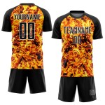 Uniform Fußballtrikot Weiß Flamme Schwarz Sublimation Custom Uniform Fußballtrikot Weiß Flamme Schwarz Sublimation Custom