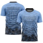 Schwarz Custom Sublimation Blau Uniform Jersey Fußball Licht Schwarz Custom Sublimation Blau Uniform Jersey Fußball Licht