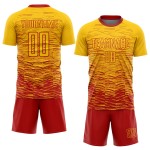 Fußballtrikot Gelb Rot Uniform Sublimation Custom Fußballtrikot Gelb Rot Uniform Sublimation Custom