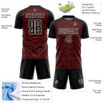 Geometrische Uniform Sublimation Rot-Weiß Schwarz Fußball Abstrakte Formen Custom Jersey Geometrische Uniform Sublimation Rot-Weiß Schwarz Fußball Abstrakte Formen Custom Jersey