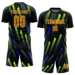 Trikot Fußball Sublimation Uniform Grün Schwarz Gold-Neon Custom