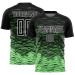 Grün-Weiß Sublimation Custom Uniform Jersey Pea Soccer Black Line Grün-Weiß Sublimation Custom Uniform Jersey Pea Soccer Black Line