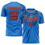 Blaues Pulver Benutzerdefinierte Sublimation Fußballtrikot Uniform Orange-Navy Blaues Pulver Benutzerdefinierte Sublimation Fußballtrikot Uniform Orange-Navy