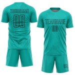 Aqua Fußball Jersey Custom Schwarz Formen Geometrische Uniform Sublimation Aqua Fußball Jersey Custom Schwarz Formen Geometrische Uniform Sublimation