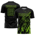 Jersey Custom Schwarz Fußball Neon Uniform Sublimation Grün Jersey Custom Schwarz Fußball Neon Uniform Sublimation Grün