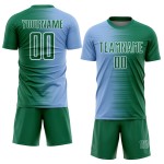 Linie Sublimation Uniform Blau-Weiß Grün Licht Kelly Fußball Custom Gradienten Jersey Linie Sublimation Uniform Blau-Weiß Grün Licht Kelly Fußball Custom Gradienten Jersey
