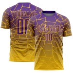Jersey Fußball Sublimation Linien Benutzerdefinierte Gold Lila Uniform Jersey Fußball Sublimation Linien Benutzerdefinierte Gold Lila Uniform