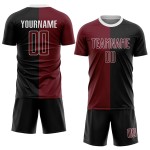 Uniform Jersey Custom Fashion Sublimation Fußball Crimson-Weiß Split Schwarz Uniform Jersey Custom Fashion Sublimation Fußball Crimson-Weiß Split Schwarz