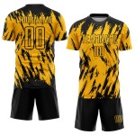 Schwarze Uniform Gold Fußball Sublimation Jersey Custom Schwarze Uniform Gold Fußball Sublimation Jersey Custom