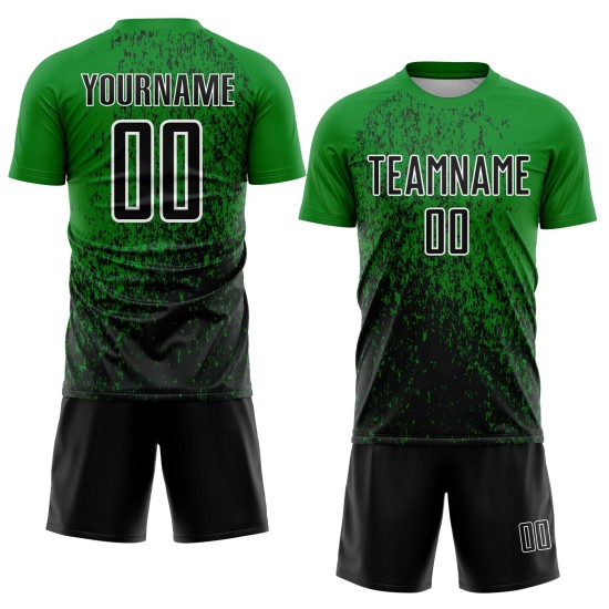 Fußball Kunst Sublimation Grün Fragment Uniform Abstrakte Schwarz-Weiß Gras Jersey Custom Fußball Kunst Sublimation Grün Fragment Uniform Abstrakte Schwarz-Weiß Gras Jersey Custom