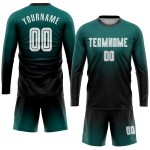 Green Midnight Custom Langarm Fade Fashion Uniform Sublimation Weiß-Schwarz Fußballtrikot Green Midnight Custom Langarm Fade Fashion Uniform Sublimation Weiß-Schwarz Fußballtrikot