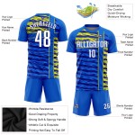 Marineblau-Gold Royal Sublimation Uniform Trikot Weiß Fußball Custom Marineblau-Gold Royal Sublimation Uniform Trikot Weiß Fußball Custom