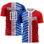 Weiß-Royal Fußball Figur Trikot Sublimation Uniform Custom Weiß-Royal Fußball Figur Trikot Sublimation Uniform Custom
