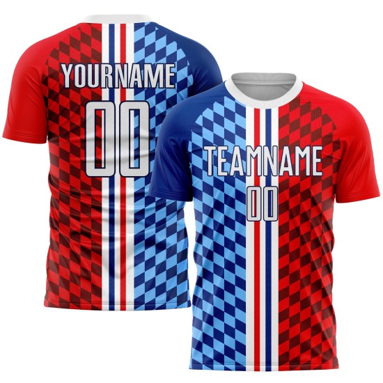 Weiß-Royal Fußball Figur Trikot Sublimation Uniform Custom Weiß-Royal Fußball Figur Trikot Sublimation Uniform Custom