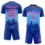 Rosa-Hellblau Fußballuniform Royal Sublimation Jersey Custom Rosa-Hellblau Fußballuniform Royal Sublimation Jersey Custom
