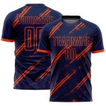 Sublimationsuniform Orange Fußballtrikot Custom Navy Sublimationsuniform Orange Fußballtrikot Custom Navy