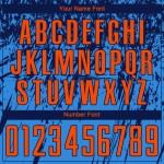 Blaues Pulver Benutzerdefinierte Sublimation Fußballtrikot Uniform Orange-Navy Blaues Pulver Benutzerdefinierte Sublimation Fußballtrikot Uniform Orange-Navy